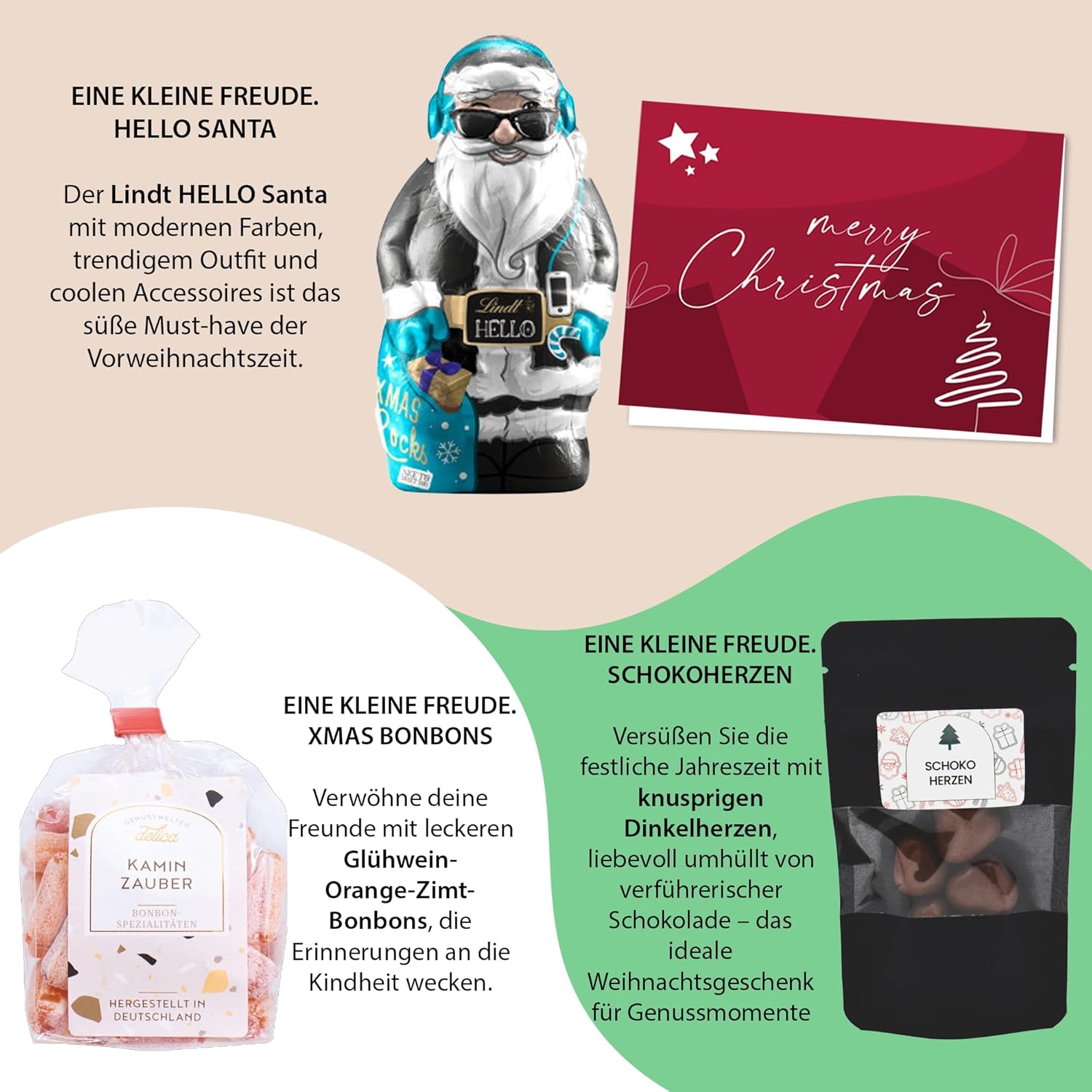 EINE KLEINE FREUDE. – WEIHNACHTEN | Geschenkbox mit Lindt Hello Nikolaus, Bonbons, Schokolade Pralinen & Grußkarte – Bild 2